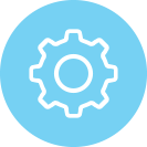 Blue Cog Icon for Our Services